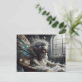 Fairy ouderling man met grijs haar in het gouden b briefkaart (Staand voorkant)