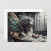 Fairy ouderling man met grijs haar in het gouden b briefkaart (Voorkant / Achterkant)