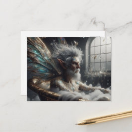 Fairy ouderling man met grijs haar in het gouden b briefkaart