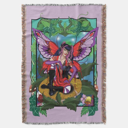 Fairy Paarse rode paddenstoel gotisch Deken (Voorkant Verticaal)