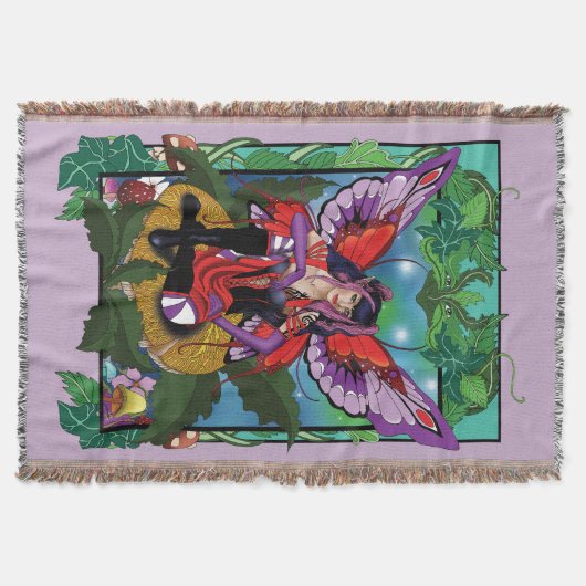 Fairy Paarse rode paddenstoel gotisch Deken (Voorkant)