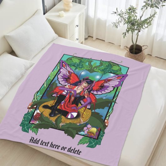 Fairy Paarse rode paddenstoel gotisch Fleece Deken