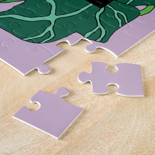 Fairy Paarse rode paddenstoel gotisch Legpuzzel (Zijkant)