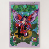 Fairy Paarse rode paddenstoel gotisch Legpuzzel (Verticaal)