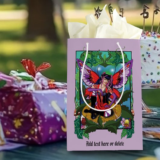 Fairy Paarse rode paddenstoel gotisch Medium Cadeauzakje