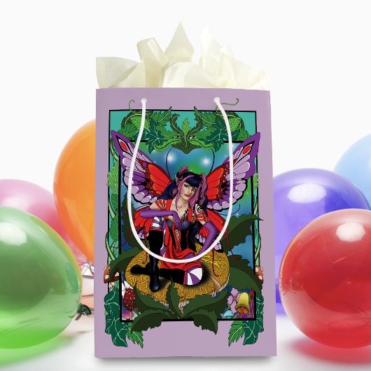 Fairy Paarse rode paddenstoel gotisch Medium Cadeauzakje