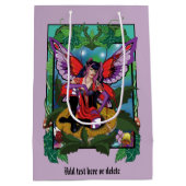 Fairy Paarse rode paddenstoel gotisch Medium Cadeauzakje (Achterkant)