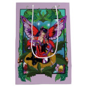 Fairy Paarse rode paddenstoel gotisch Medium Cadeauzakje (Achterkant)