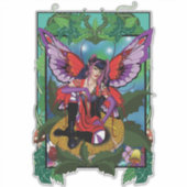 Fairy Paarse rode paddenstoel gotisch Sticker (Voorkant)