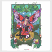 Fairy Paarse rode paddenstoel gotisch Sticker (Vel)