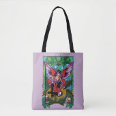 Fairy Paarse rode paddenstoel gotisch Tote Bag (Voorkant)