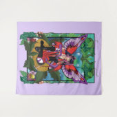 Fairy Paarse rode paddenstoel gotisch Wandkleed (Voorkant (horizontaal))