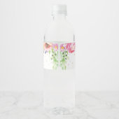 Fairy Paarse roze bloemig Baby shower Verjaardag Waterfles Etiket (Achterkant)