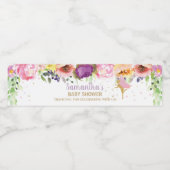 Fairy Paarse roze bloemig Baby shower Verjaardag Waterfles Etiket (Enkel label)