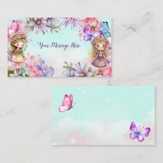 Fairy Party Garden Fairy Birthday Enclosure Kaart (Voorkant / Achterkant)
