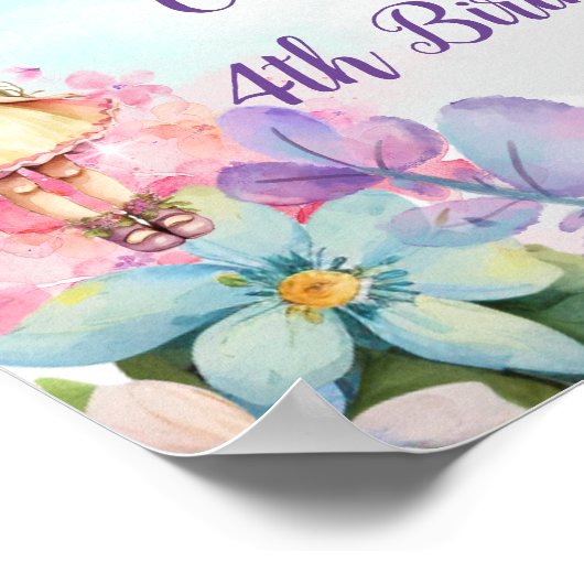 Fairy Party Garden Fairy Birthday WelkomstPoster Poster (Hoek)