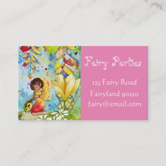 Fairy Party Planner Fairy parties business Visitekaartje (Voorkant)