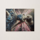 Fairy Patchwork Denim Jurk Roze Vleugels Legpuzzel (Horizontaal)