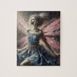 Fairy Patchwork Denim Jurk Roze Vleugels Legpuzzel