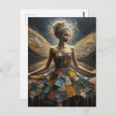 Fairy Patchwork jurk Briefkaart (Voorkant / Achterkant)