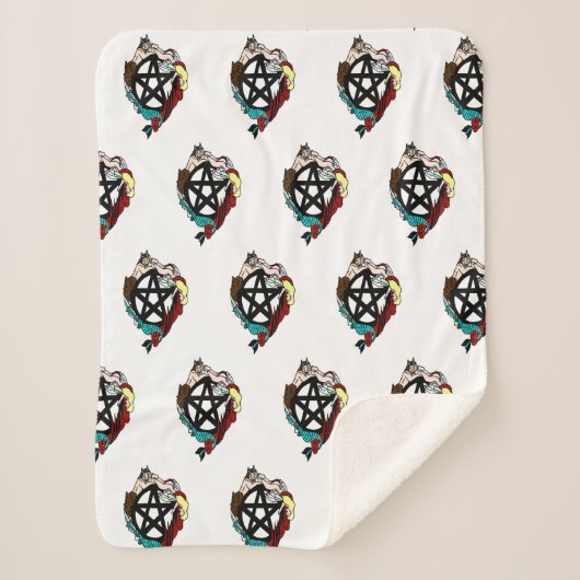 Fairy Pentacle Sherpa Deken (Voorkant)