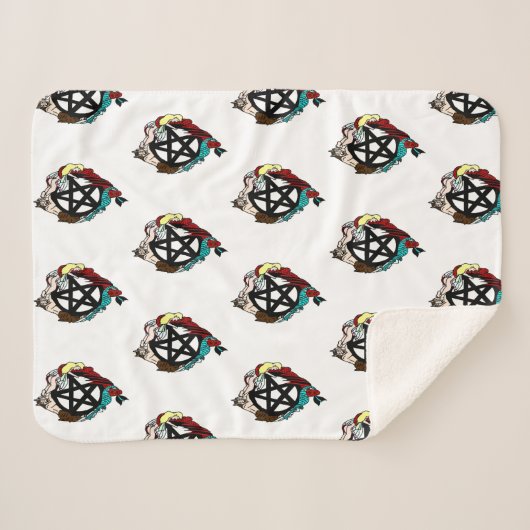 Fairy Pentacle Sherpa Deken (Voorkant (horizontaal))