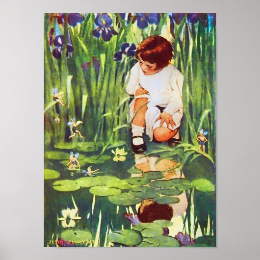 Fairy Picnic bij de Lily Pond Poster (Voorkant)