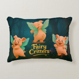 Fairy Piglet Trio Accent Pillow Accent Kussen