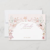 Fairy Pink Floral Meisjes Verjaardag Bedankkaart (Voorkant)