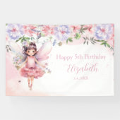 Fairy pink forest Happy Birthday  backdrop banner (Horizontaal)