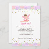 Fairy Pink Gold Baby shower Hartelijk dank Bedankkaart (Voorkant / Achterkant)