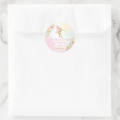 Fairy Pink & Gold Party Favor Label Sticker Seal (Tas)