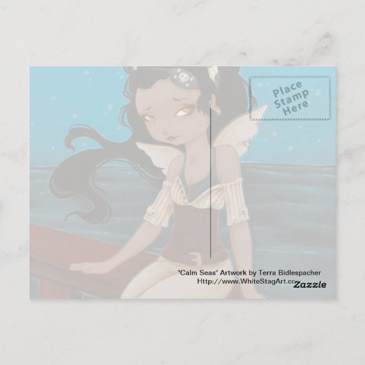 fairy pirate ship sea Post Card Briefkaart (Achterkant)