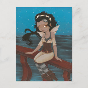 fairy pirate ship sea Post Card Briefkaart