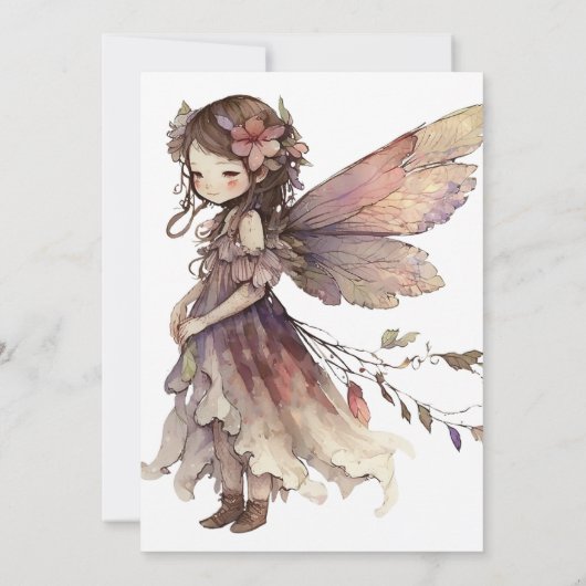 Fairy Pixie Fairytale Birthday Party Kaart (Achterkant)
