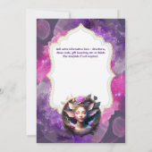 Fairy pixie prinses paarse magische glitter girly kaart (Achterkant)