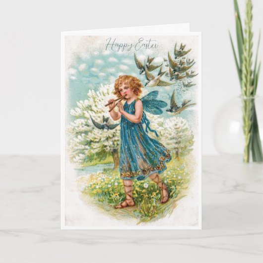  Fairy Playing Pipes Pasen Feestdagen Kaart (Voorkant)