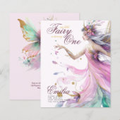 Fairy Princess 1st Birthday of EDIT AGE Blauwgroen (Voorkant / Achterkant)