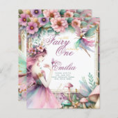 Fairy Princess 1st Birthday of EDIT AGE Blauwgroen (Voorkant / Achterkant)