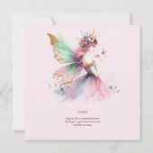 Fairy Princess 1st Birthday of EDIT AGE Blauwgroen Kaart (Achterkant)