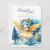 Fairy Princess 1st Birthday of EDIT AGE Blauwgroen Kaart (Voorkant)