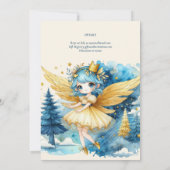 Fairy Princess 1st Birthday of EDIT AGE Blauwgroen Kaart (Achterkant)