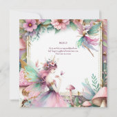 Fairy Princess 1st Birthday of EDIT AGE Blauwgroen Kaart (Achterkant)