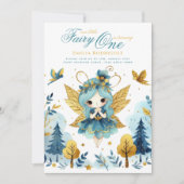 Fairy Princess 1st Birthday of EDIT AGE Blauwgroen Kaart (Voorkant)