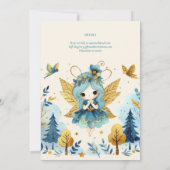 Fairy Princess 1st Birthday of EDIT AGE Blauwgroen Kaart (Achterkant)