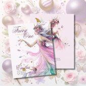 Fairy Princess 1st Birthday of EDIT AGE Blauwgroen Kaart