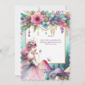 Fairy Princess 1st Birthday of EDIT AGE Blauwgroen Kaart (Achterkant)