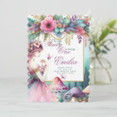 Fairy Princess 1st Birthday of EDIT AGE Blauwgroen Kaart (Staand voorkant)