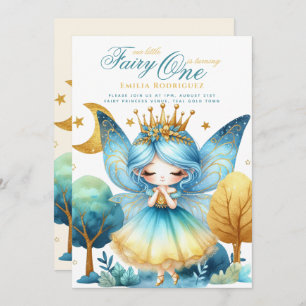 Fairy Princess 1st Birthday of EDIT AGE Blauwgroen Kaart