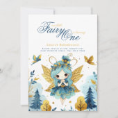 Fairy Princess 1st Birthday of EDIT AGE Blauwgroen Kaart (Voorkant)